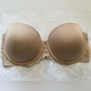 Elegant Tan Lace Trim Bra
